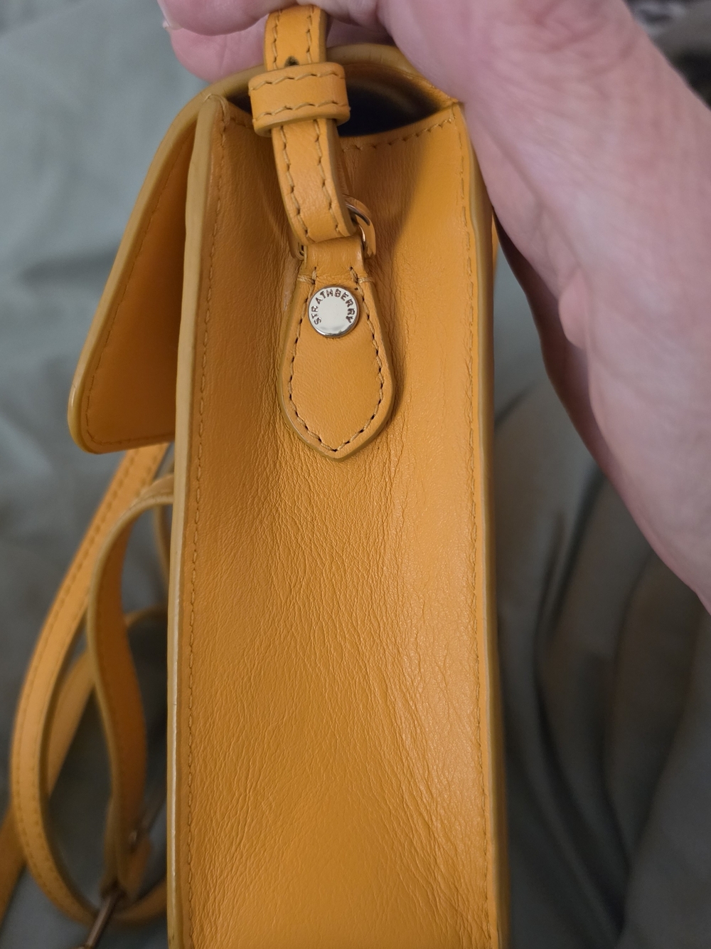 Strathberry Yellow Leather Mini Tote Bag - Picture 4 of 10